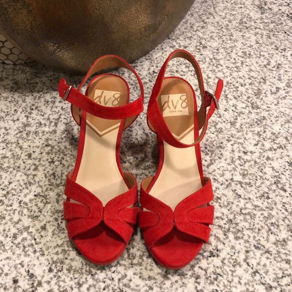 DV by Dolce Vita Shoes - DV8 Red Suede Wedges